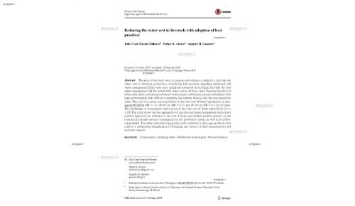 Reducing the water cost in livestock with adoption of best practices